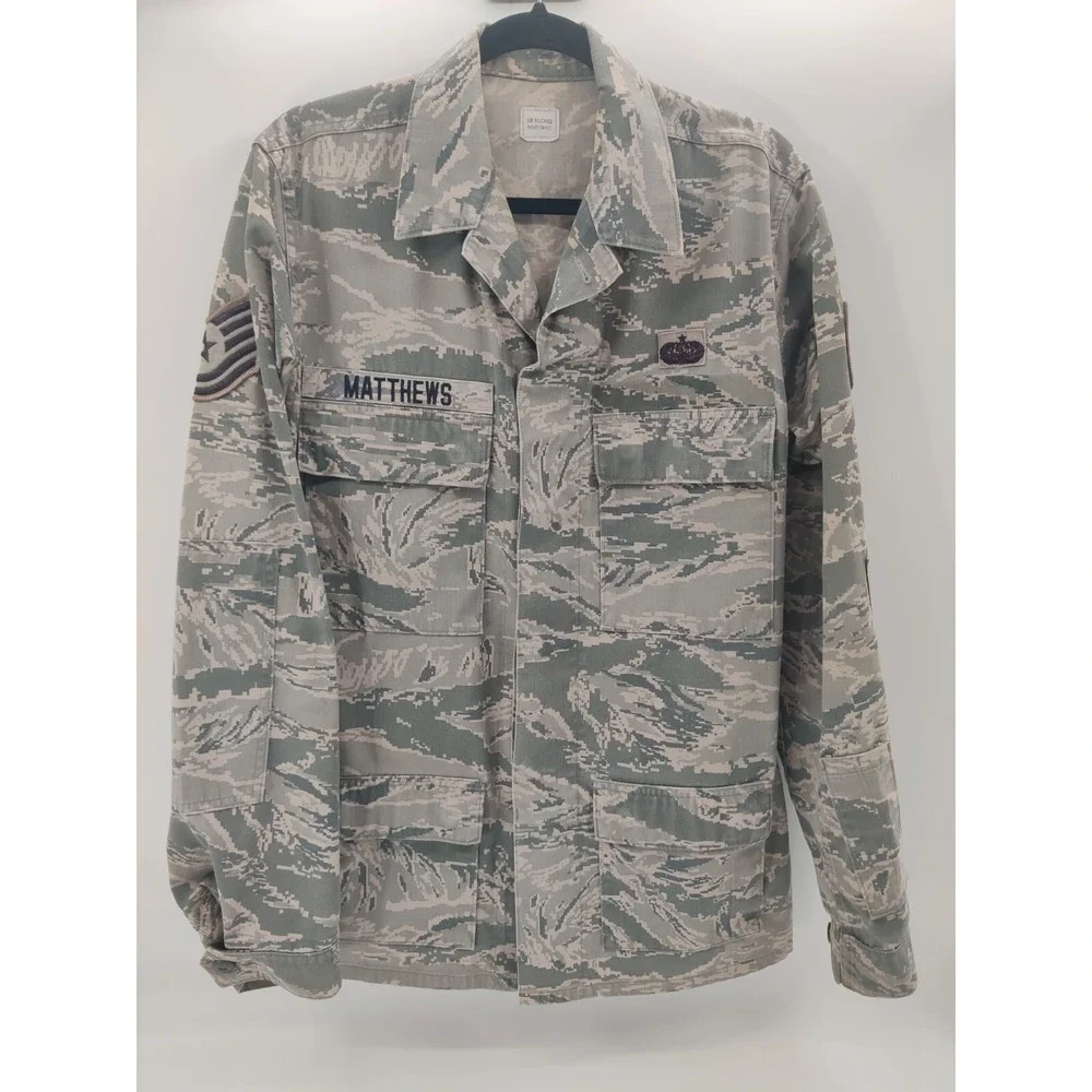 US‎ Air Force ABU Camouflage Utility Field Jacket Coat 38 XLong Matthews
